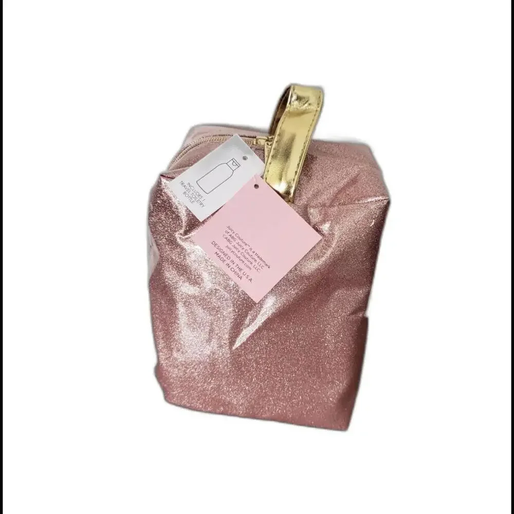 NWT JUICY COUTURE Glitter Glamour Cosmetics Vinyl Makeup Bag (JCXX020)